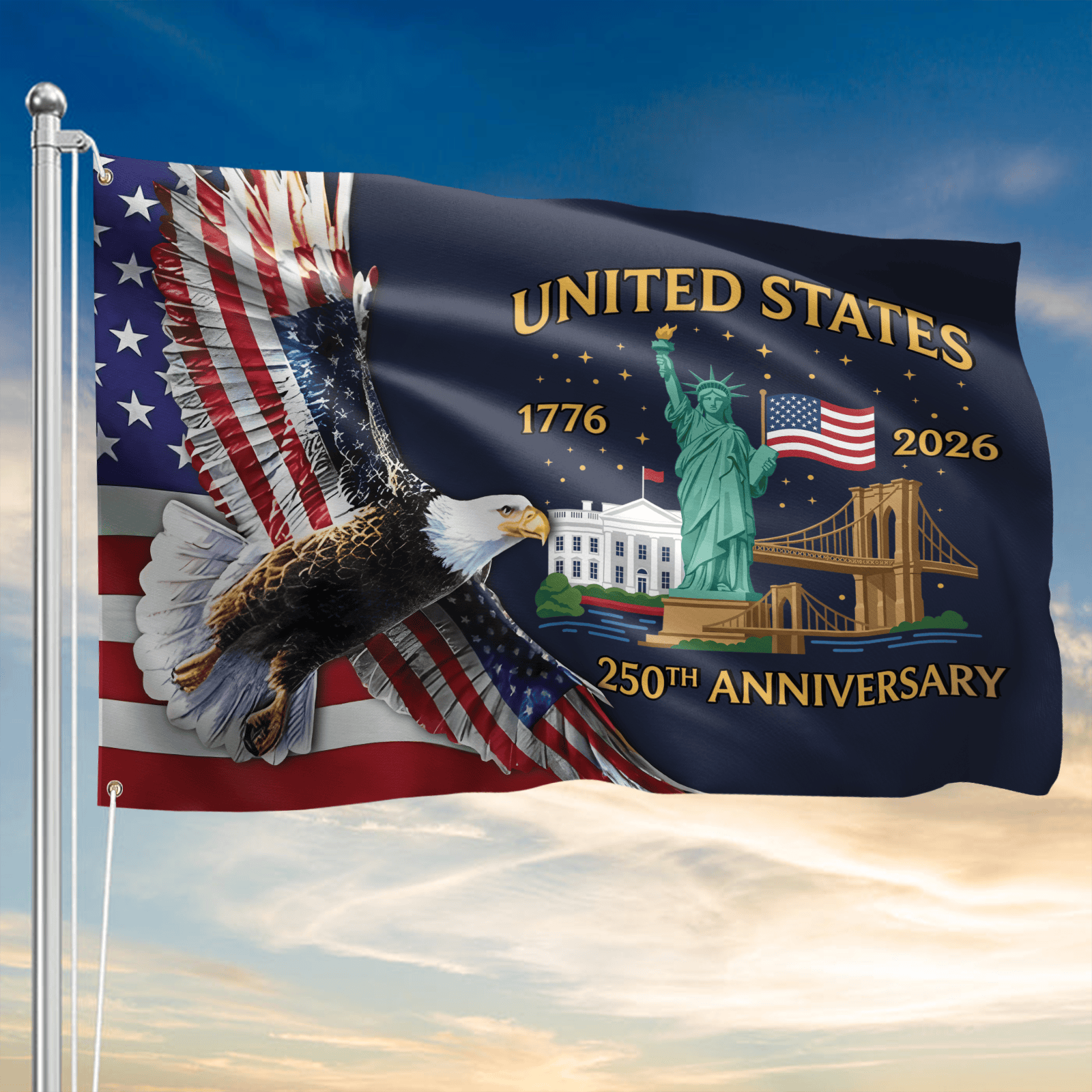 USA 250Th Anniversary Flag 1776 2026 USA Independence Yard Sign Gift For Wife - Tradiviet