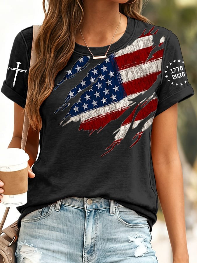 USA 250th Anniversary Shirt American Flag 1776 2026 4Th Of July Gifts For Her - Tradiviet