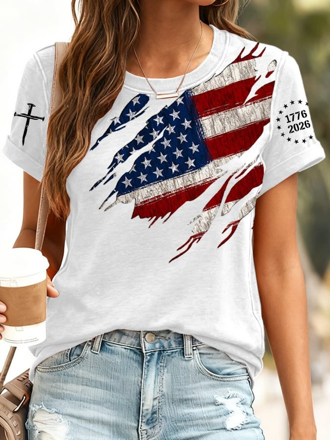 USA 250th Anniversary Shirt American Flag 1776 2026 4Th Of July Gifts For Her - Tradiviet - Image 2