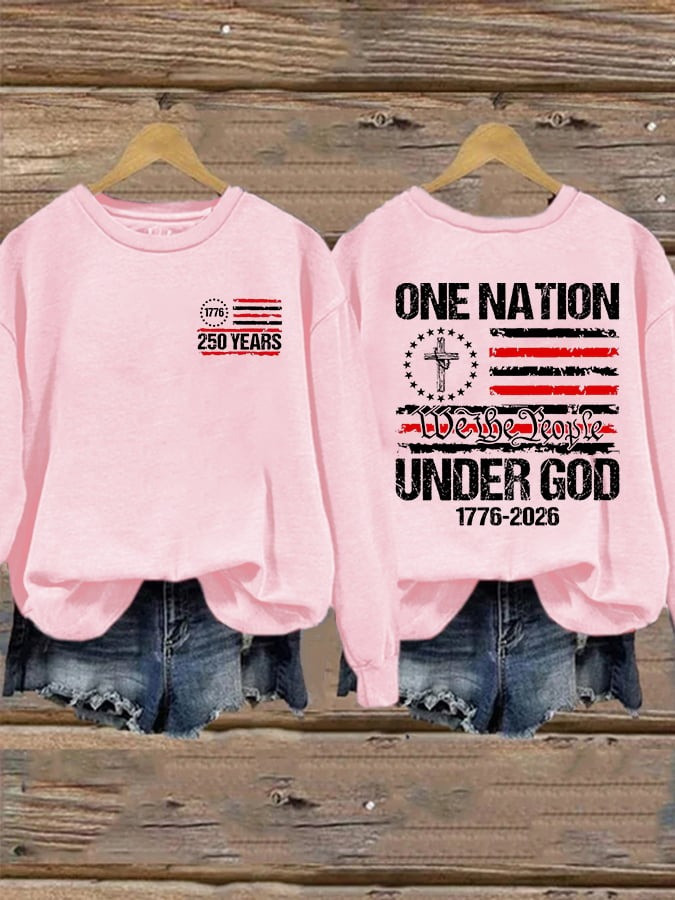 USA 250th Anniversary Sweatshirt One Nation Under God Crewneck We The People Apparel - Tradiviet - Image 4