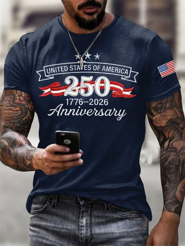 USA 250Th Anniversary T-Shirt Fourth Of July Apparel Gift For Men - Tradiviet - Image 2