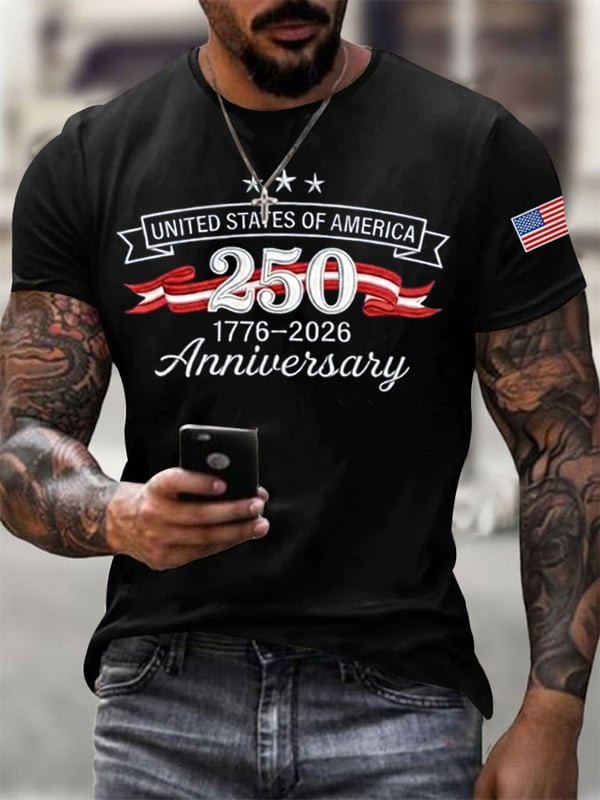 USA 250Th Anniversary T-Shirt Fourth Of July Apparel Gift For Men - Tradiviet