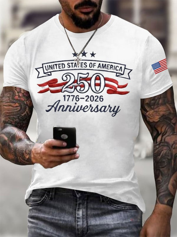 USA 250Th Anniversary T-Shirt Fourth Of July Apparel Gift For Men - Tradiviet - Image 3
