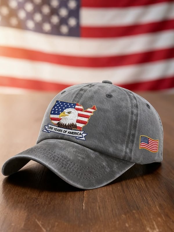 USA Eagle 1776-2026 Patriotic Baseball Cap Vintage Independence Celebration Merch Gifts For Him - Tradiviet - Image 3