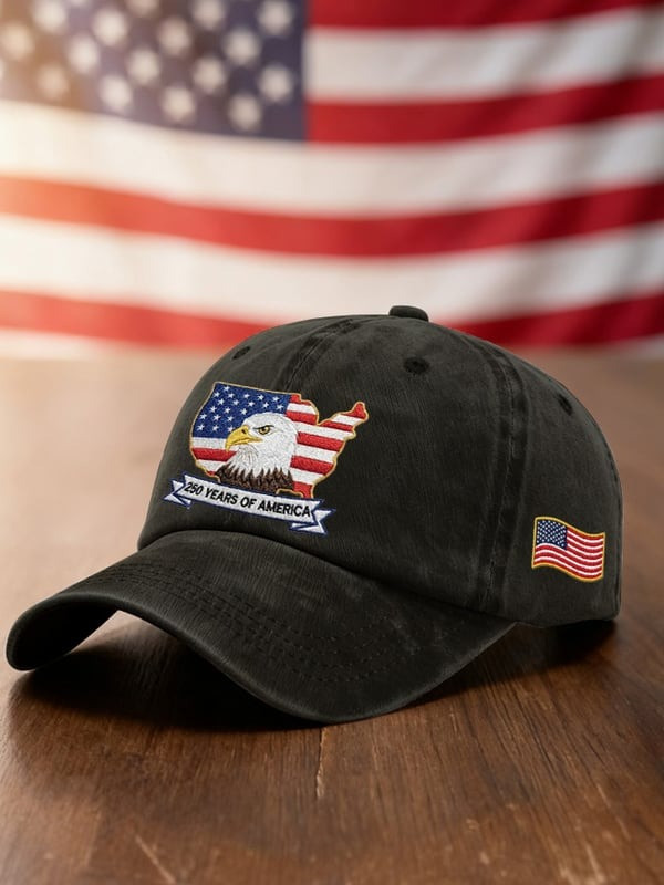USA Eagle 1776-2026 Patriotic Baseball Cap Vintage Independence Celebration Merch Gifts For Him - Tradiviet
