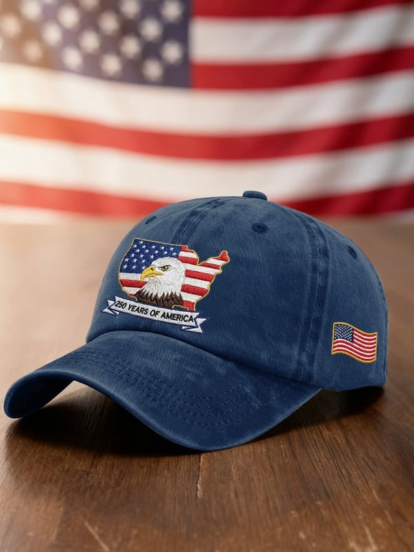 USA Eagle 1776-2026 Patriotic Baseball Cap Vintage Independence Celebration Merch Gifts For Him - Tradiviet - Image 2