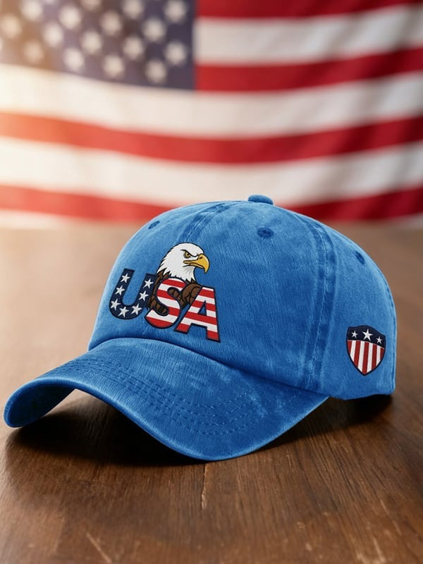USA Eagle Patriotic Baseball Cap Vintage USA Independence Day Merch Gifts For Her - Tradiviet - Image 4