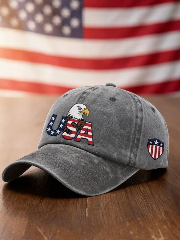 USA Eagle Patriotic Baseball Cap Vintage USA Independence Day Merch Gifts For Her - Tradiviet - Image 3
