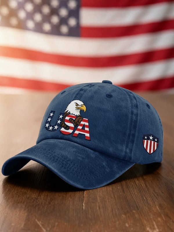 USA Eagle Patriotic Baseball Cap Vintage USA Independence Day Merch Gifts For Her - Tradiviet