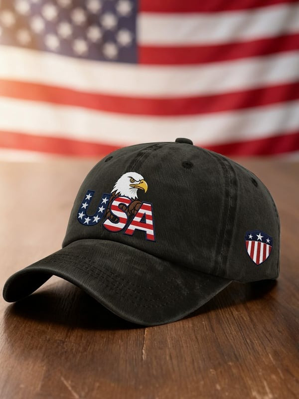 USA Eagle Patriotic Baseball Cap Vintage USA Independence Day Merch Gifts For Her - Tradiviet - Image 2