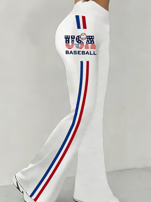 USA World Baseball Classic 2026 Flared Pants Women's WBC Merch Game Day Outfit - Tradiviet - Image 2
