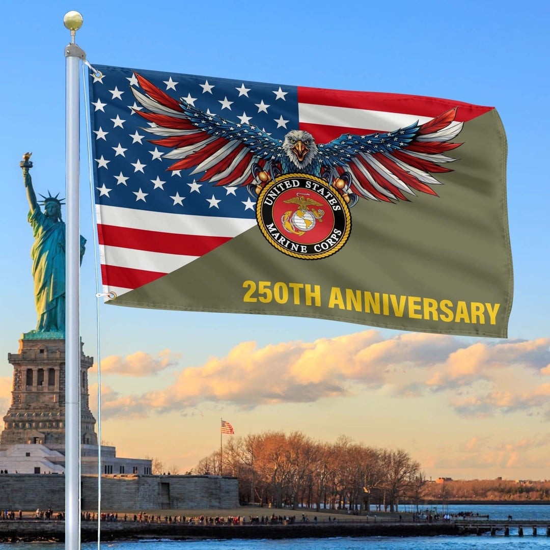 USMC 250th Anniversary Marine Corps Flag Gifts For Marine Veteran on Father's Day - Tradiviet