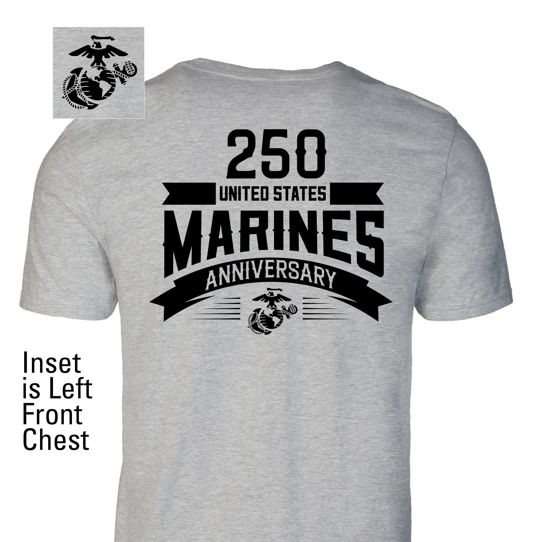 USMC 250th Anniversary Marines T-Shirt United States Marine Corps 250 Years Apparel - Tradiviet - Image 2