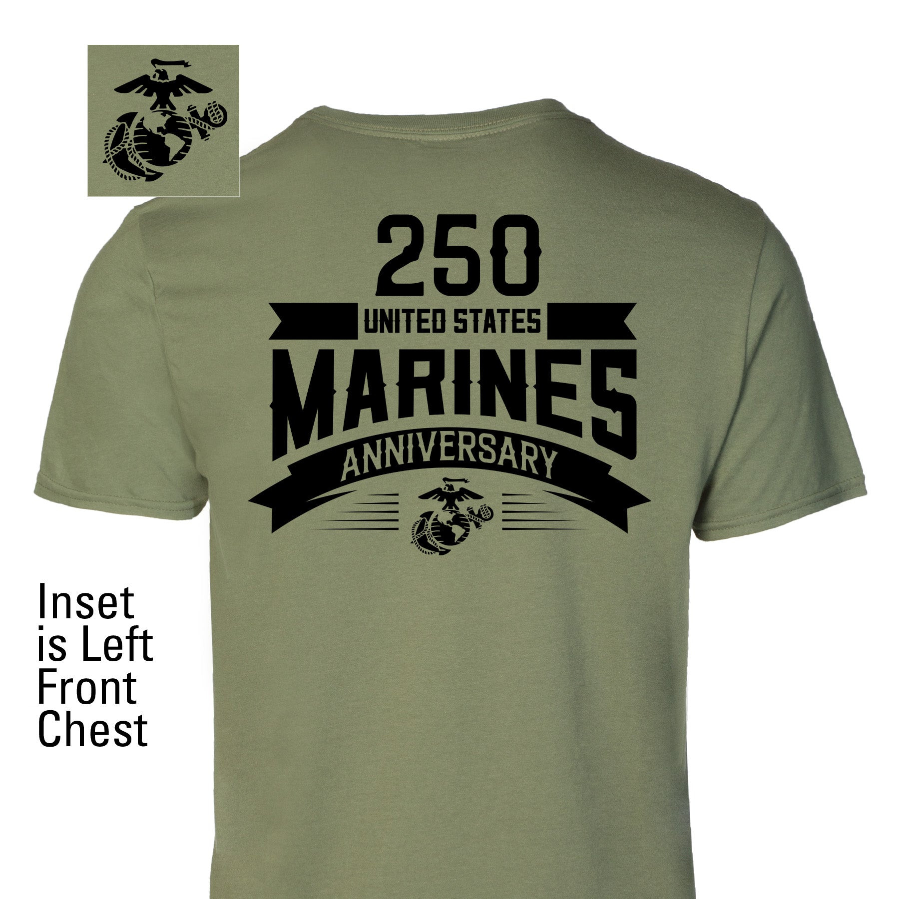 USMC 250th Anniversary Marines T-Shirt United States Marine Corps 250 Years Apparel - Tradiviet