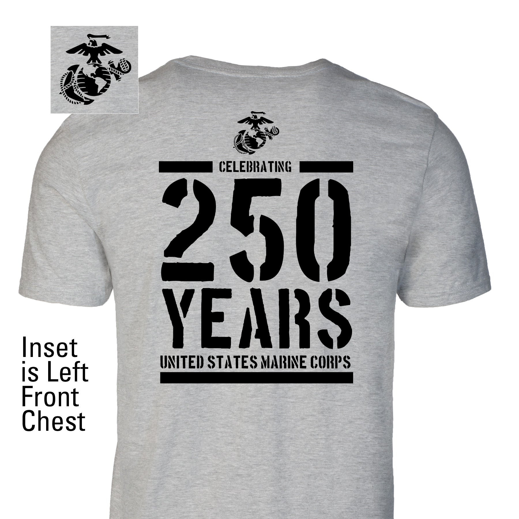 USMC Celebrating 250 Years T-Shirt USMC Military Pride Clothes Unique Gift For Him - Tradiviet - Image 2
