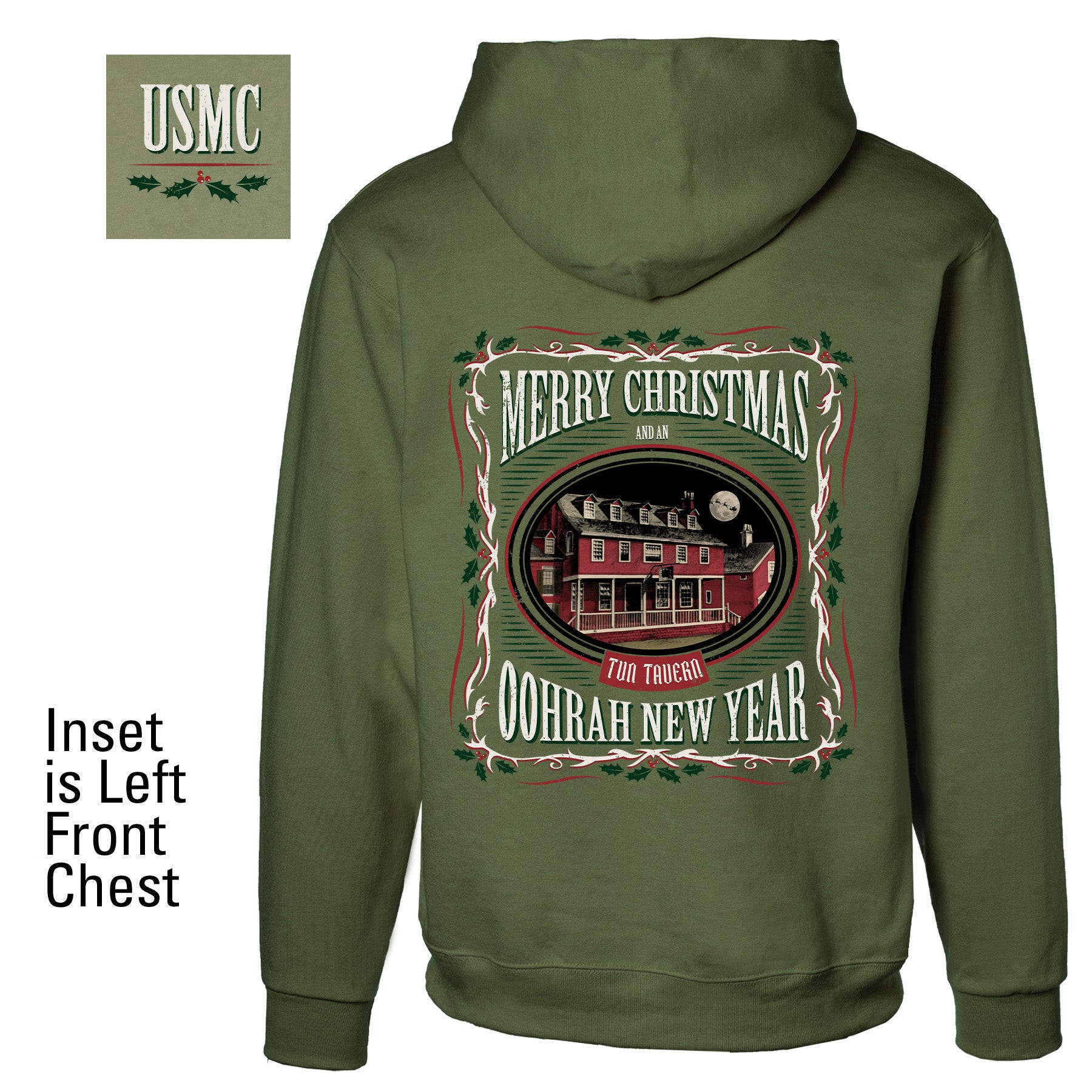 USMC Merry Christmas Oorah New Year Hoodie Marine Corps Holiday Clothes Gift For Dad - Tradiviet - Image 2