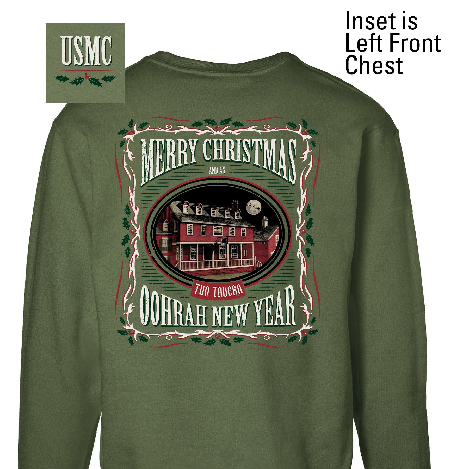 USMC Merry Christmas Oorah New Year Sweatshirt Marine Corps Holiday Shirt Military Holiday Gift - Tradiviet - Image 2