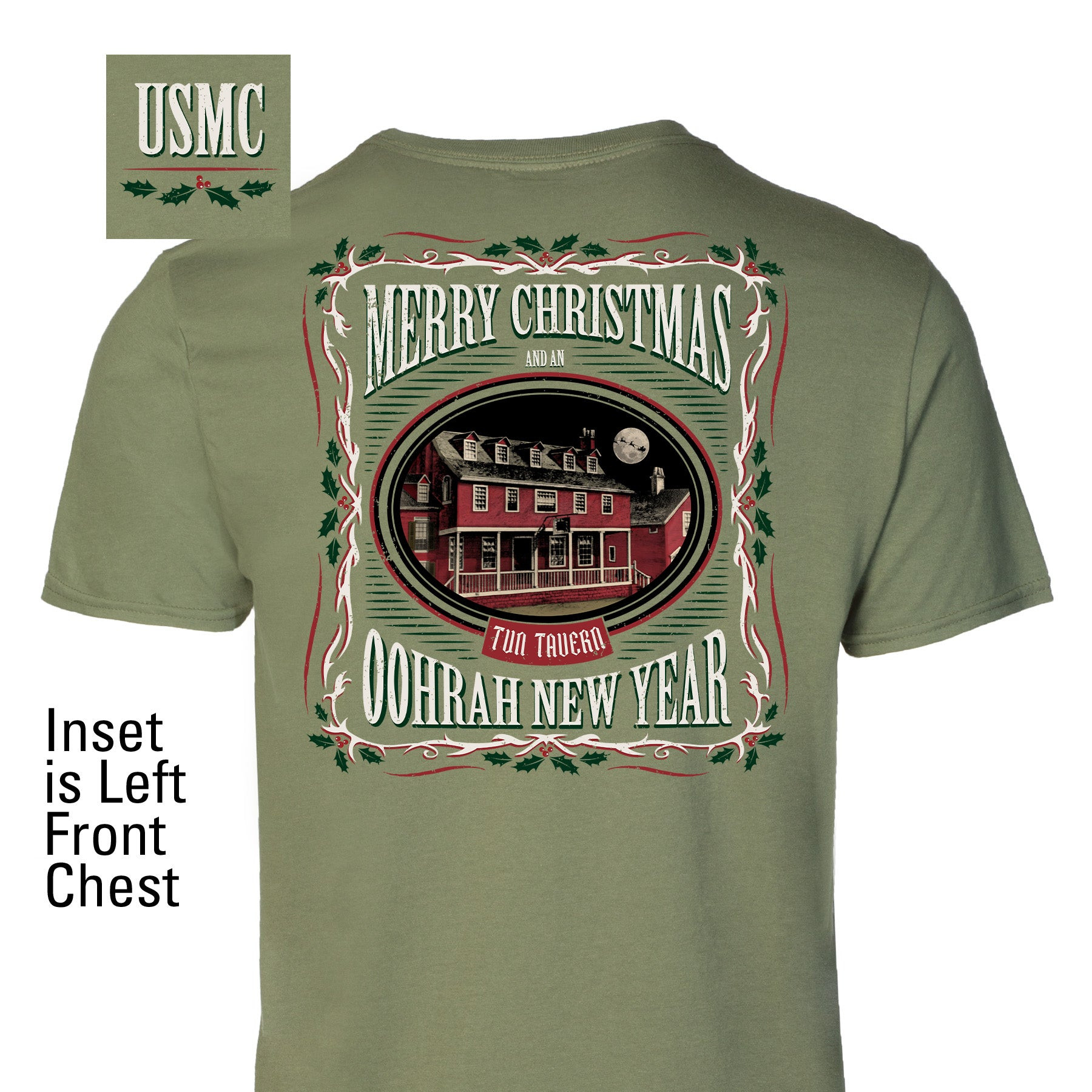 USMC Merry Christmas Oorah New Year T-Shirt Marine Corps Holiday Shirt Father's Day Gift - Tradiviet - Image 2