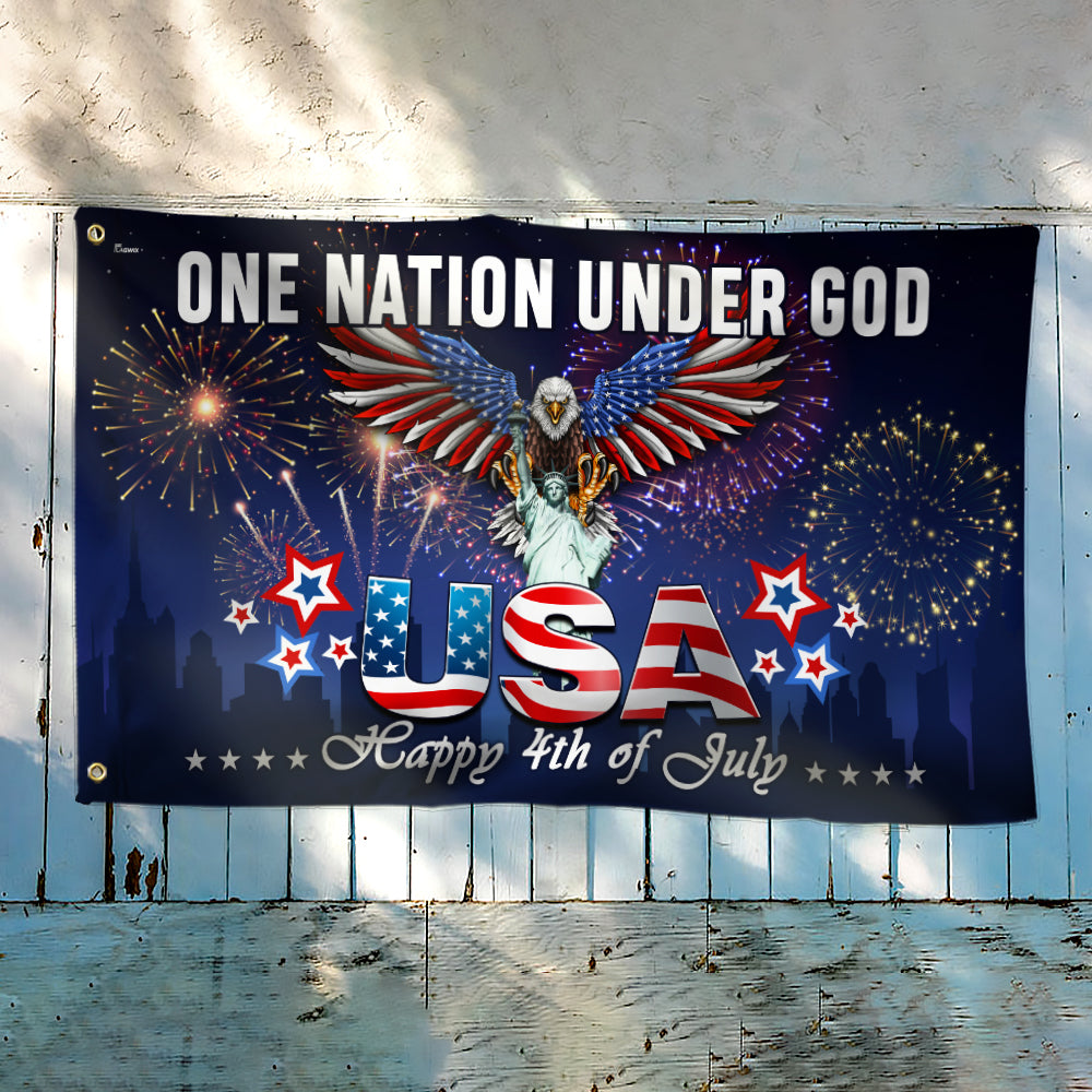 Veterans Day Flag One Nation Under God USA Happy 4th Of July Flag Gifts For Brothers - Tradiviet