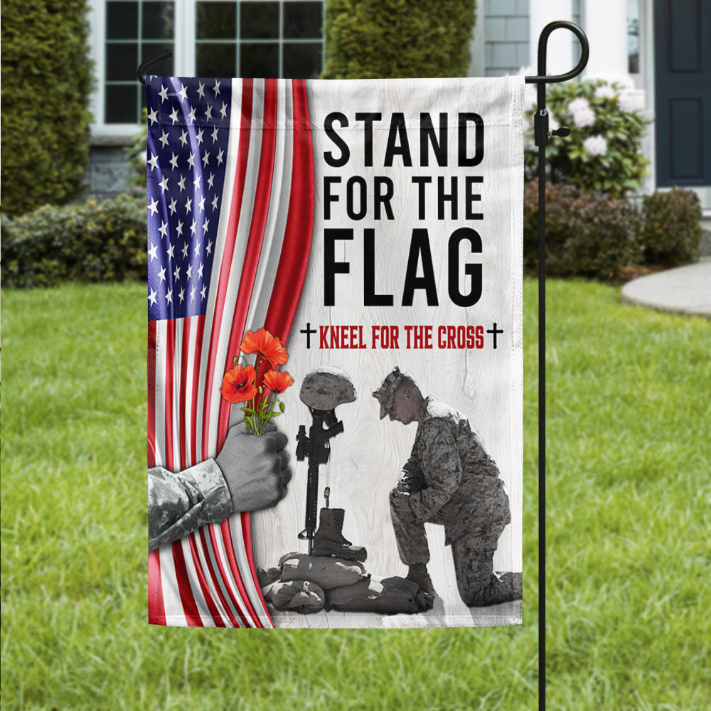 Veterans Day Flag Thank you Veteran Kneel For The Cross Flag Gift For Mom - Tradiviet