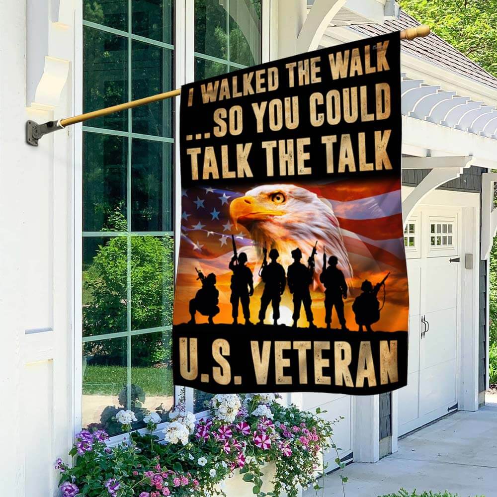 Veterans Day Flag U.S. Veteran Flag I Walked The Walk Flag Gift Ideas For Dad - Tradiviet