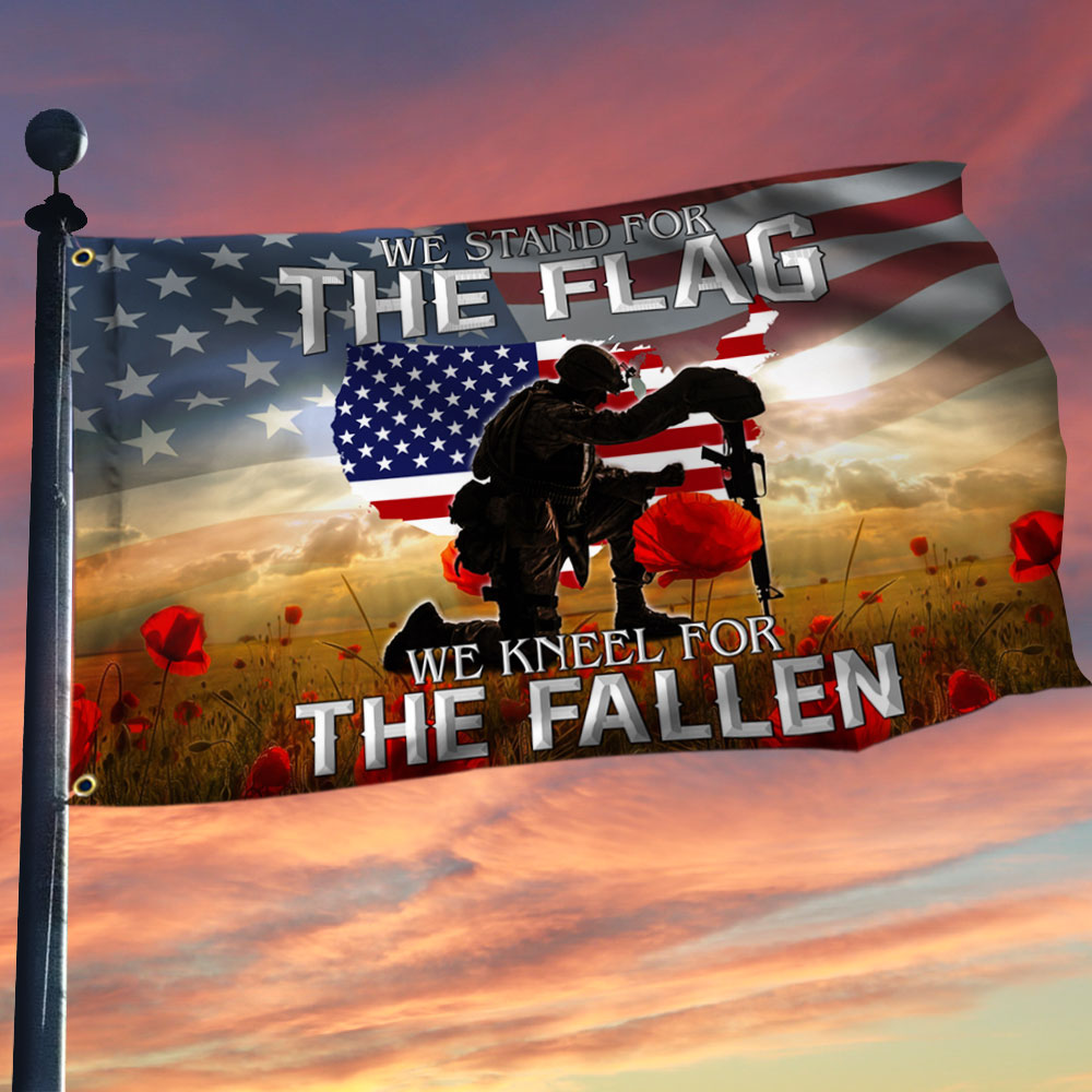 Veterans Day Flag We Kneel For The Fallen Flag Gifts For Patriotic Dad - Tradiviet