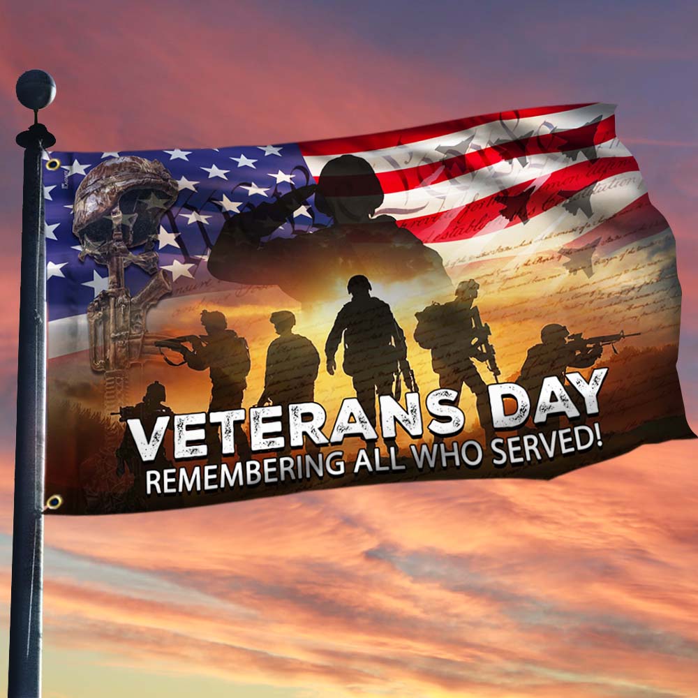 Veterans Day Remembering All Who Served Flag Memorial Day Flag Patriotic Gift Ideas - Tradiviet