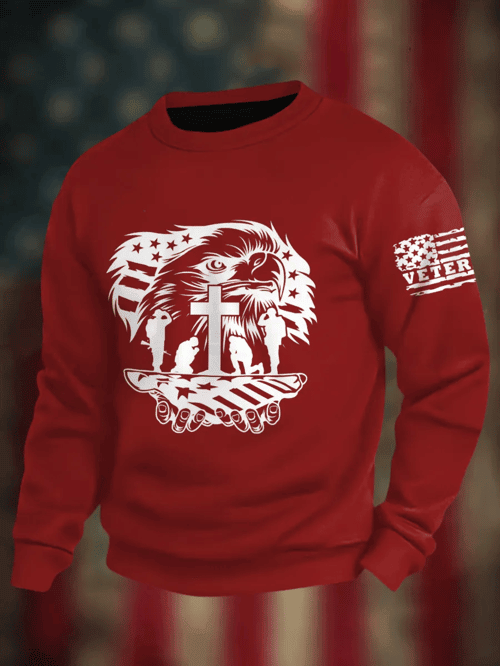 Veterans Eagle Cross Sweatshirt Support Our Heroes Clothing Gift For Veterans - Tradiviet