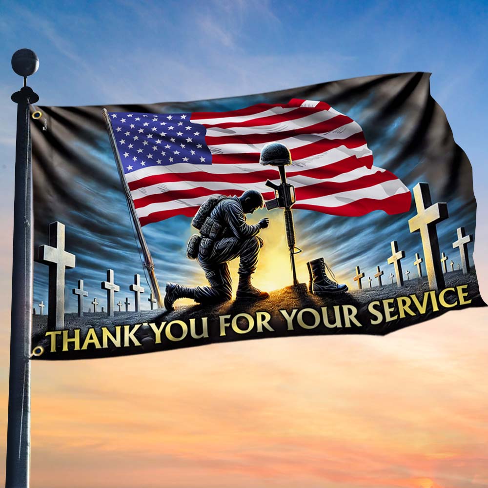 Veterans Thank You For Your Service American Flag Veterans Day Flag Patriotic Merch - Tradiviet