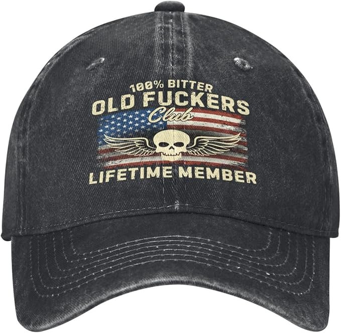 Vintage 100' Bitter Old Fckers Club Baseball Cap Lifetime Member Hat Gift For Men - Tradiviet - Image 2