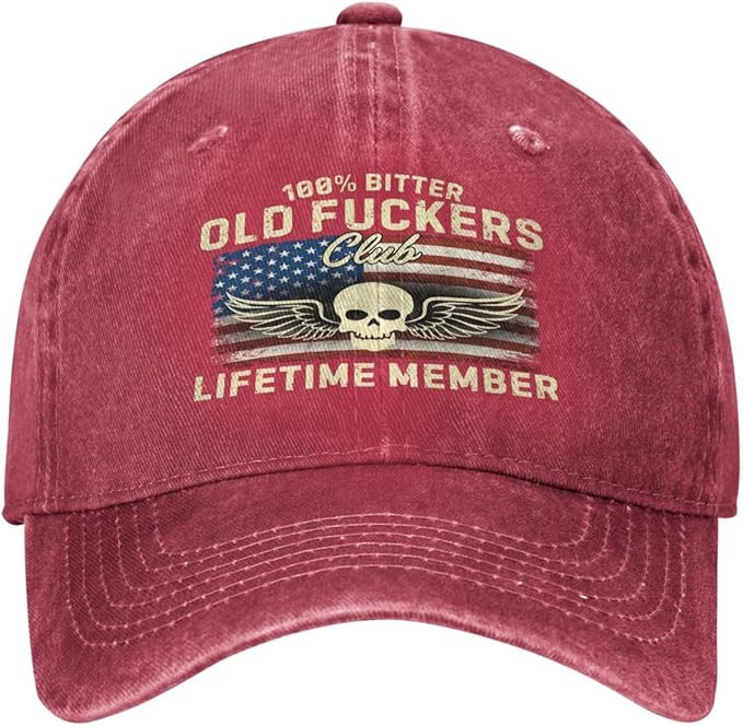 Vintage 100' Bitter Old Fckers Club Baseball Cap Lifetime Member Hat Gift For Men - Tradiviet