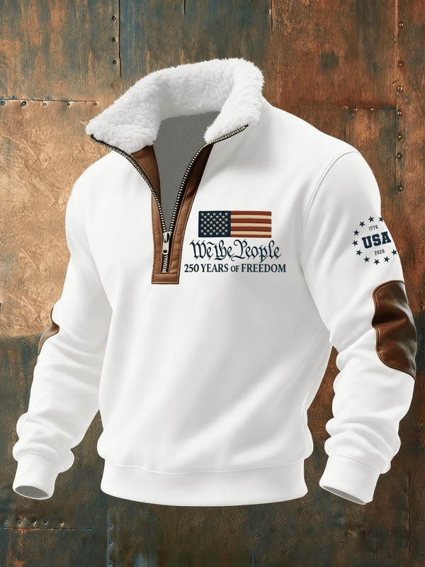 We The People Half Zip Sweatshirt 250 Years Of Freedom Clothing Gifts For Men - Tradiviet - Image 4