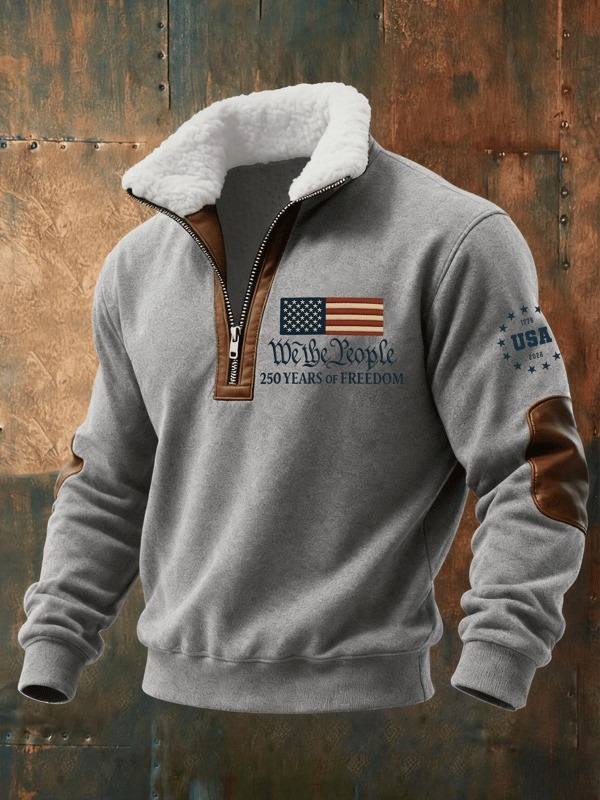 We The People Half Zip Sweatshirt 250 Years Of Freedom Clothing Gifts For Men - Tradiviet - Image 3