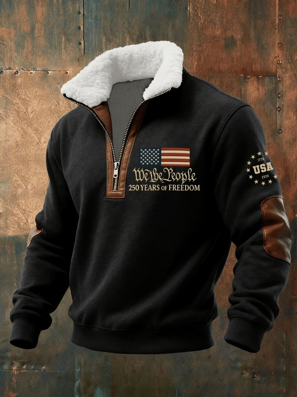 We The People Half Zip Sweatshirt 250 Years Of Freedom Clothing Gifts For Men - Tradiviet