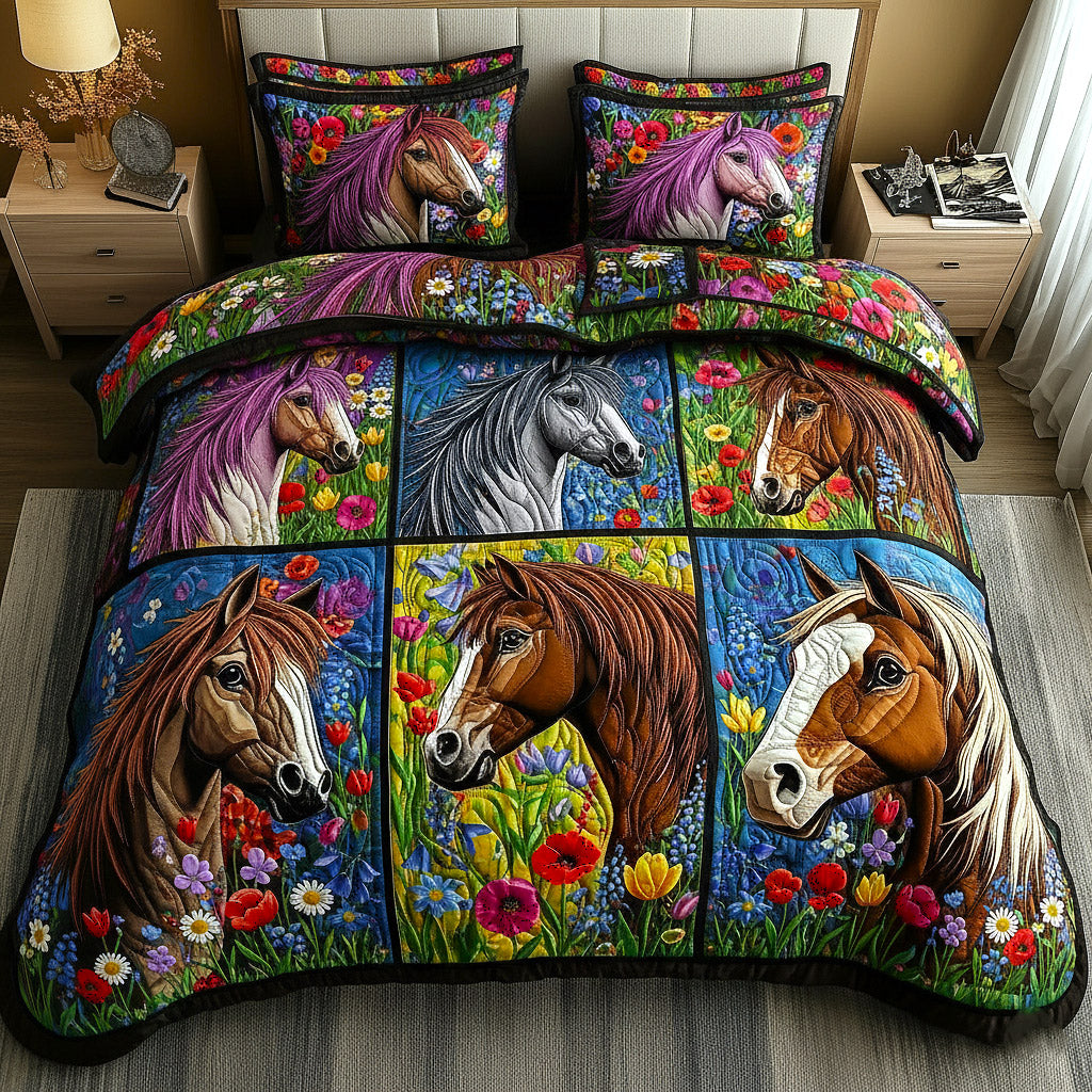 Weathered Gallop Quilted Bedding Set Bedroom Decorations Weathered Gallop Gift For Horse Lovers - Tradiviet