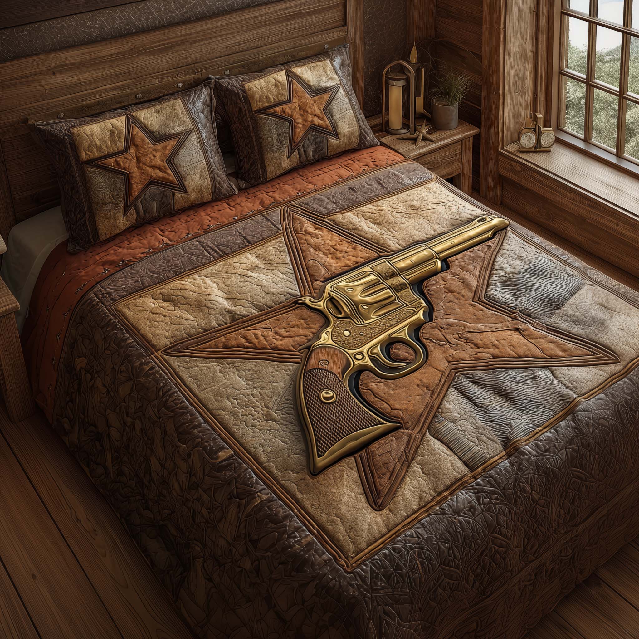 Western Star Quilted Bedding Set Room Decoration Items Magical Star Gift For Family - Tradiviet