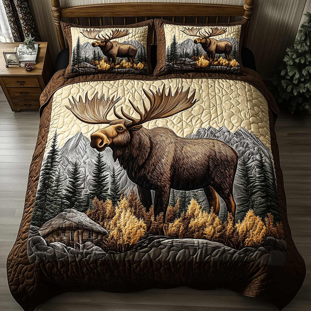Wilderness Wanderer Quilted Bedding Set Holiday Bedroom Decor Father's Day Gift Ideas - Tradiviet
