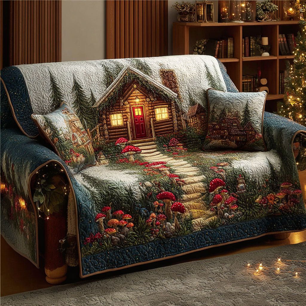 Wildwood Dream Path Quilted Sofa Cover Forest Path Living Room Decor