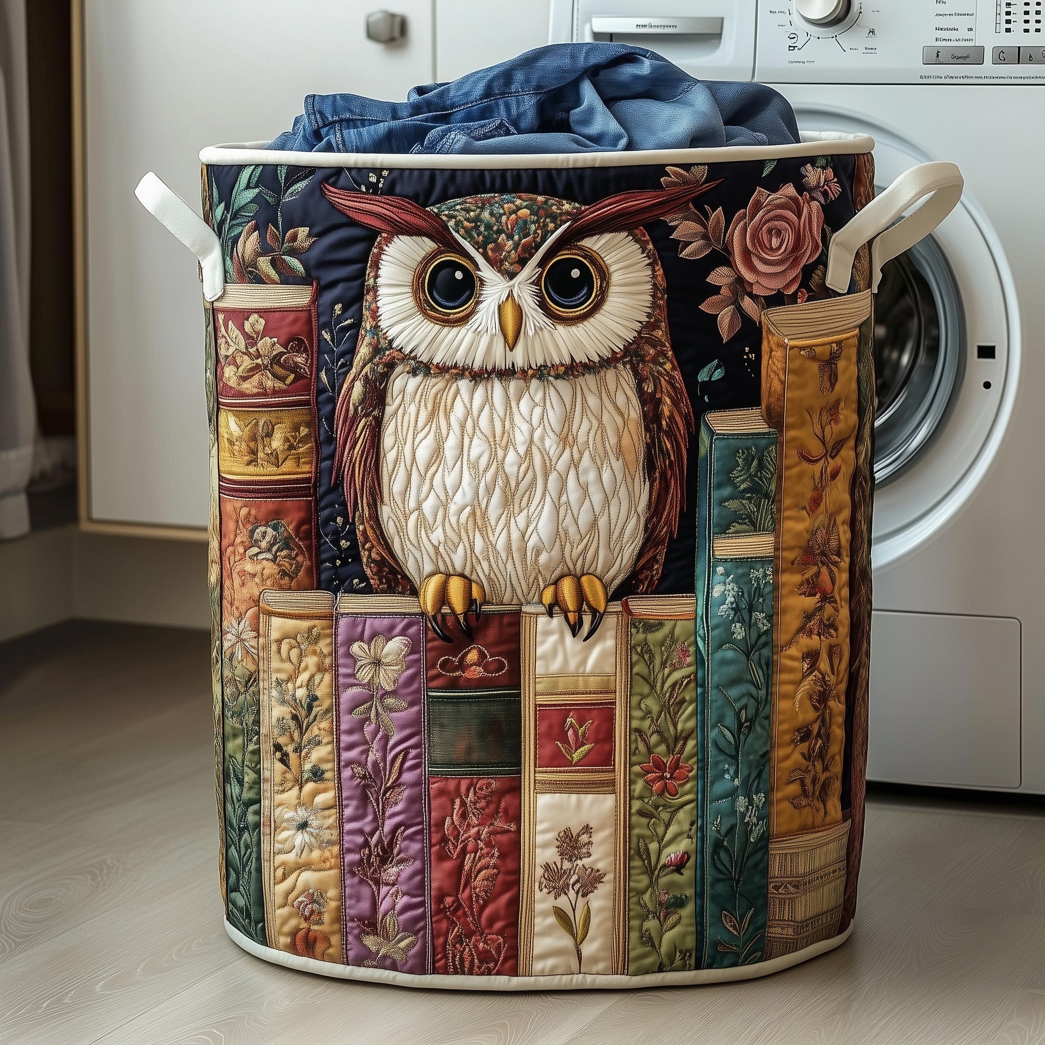 Wise Reader Quilted Laundry Basket Washroom Decor Baskets Presents For Dad - Tradiviet