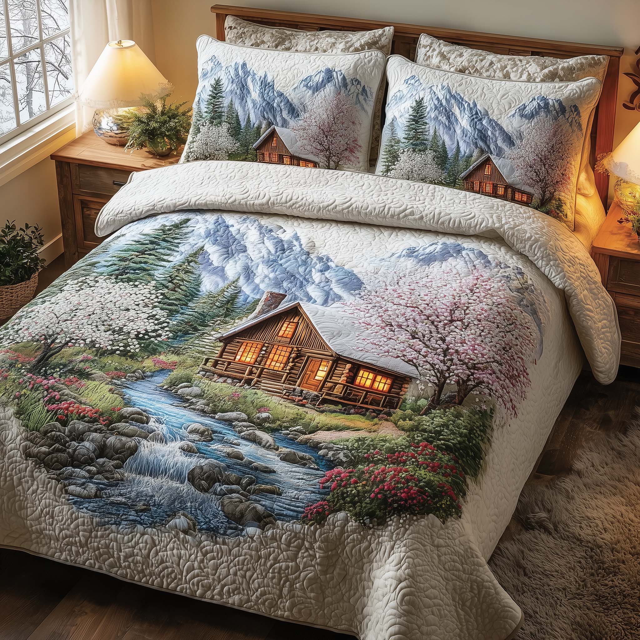 Woodland Haven Quilted Bedding Set Bedroom Decorations Gifts For Your Mom - Tradiviet