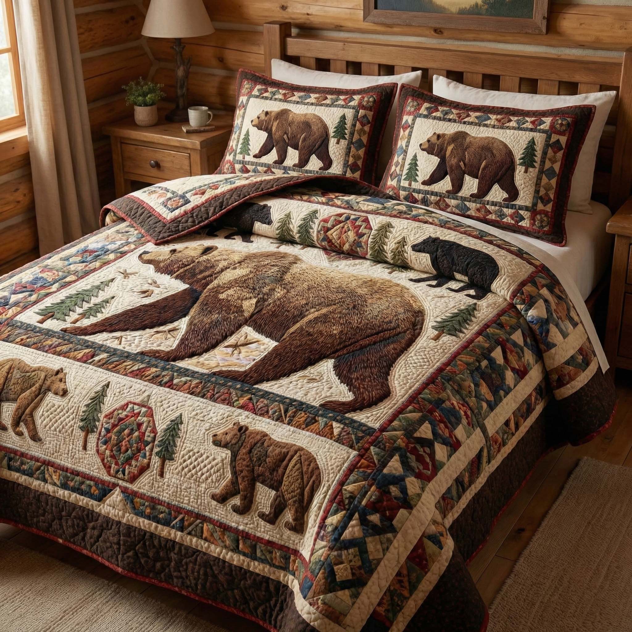 Woodland Majesty Quilted Bedding Set Bohemian Bedroom Furniture Mother's Day Gifts - Tradiviet