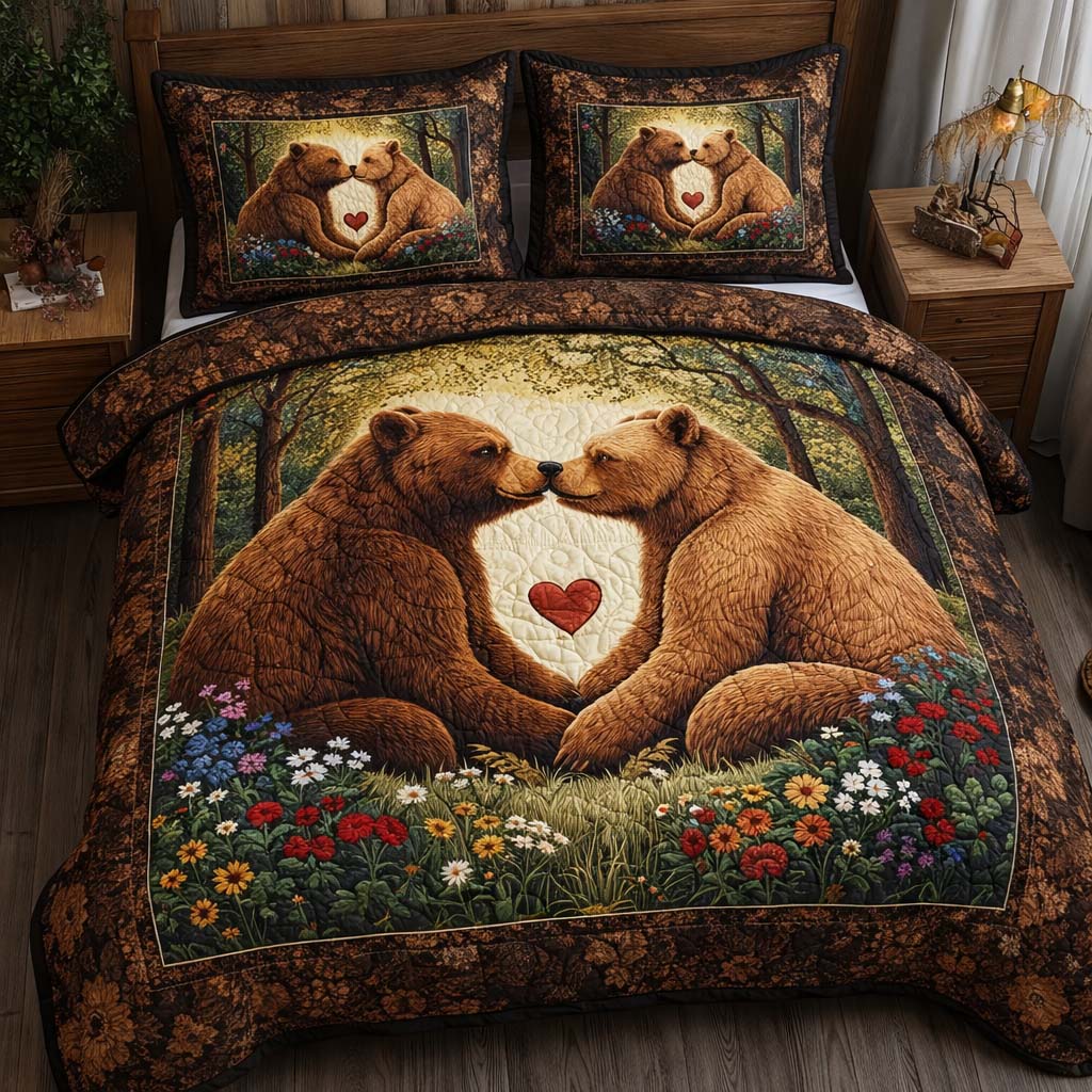 Woodland Promise Quilted Bedding Set Holiday Home Decor Ideas Gift For Forest Enthusiasts - Tradiviet