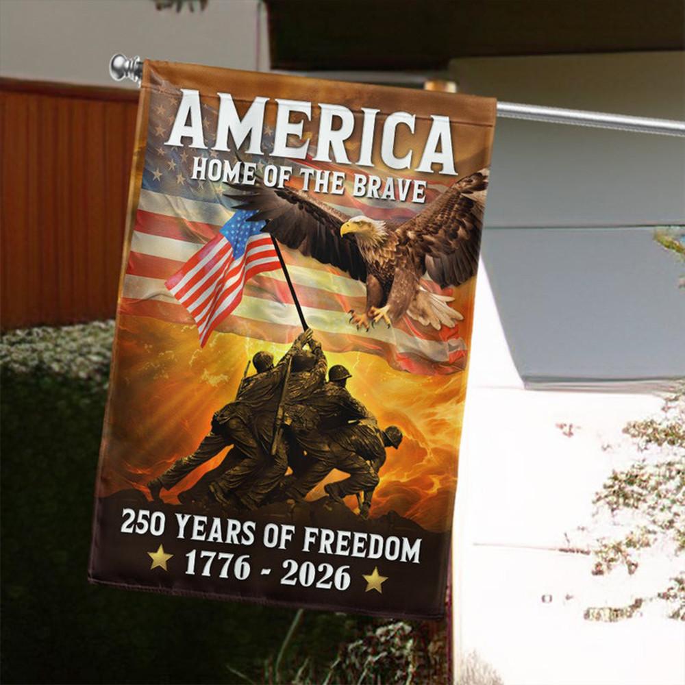 250 Years Of Freedom America Semiquincentennial Flag 1776 2026 Home Of The Brave Patriotic - Tradiviet