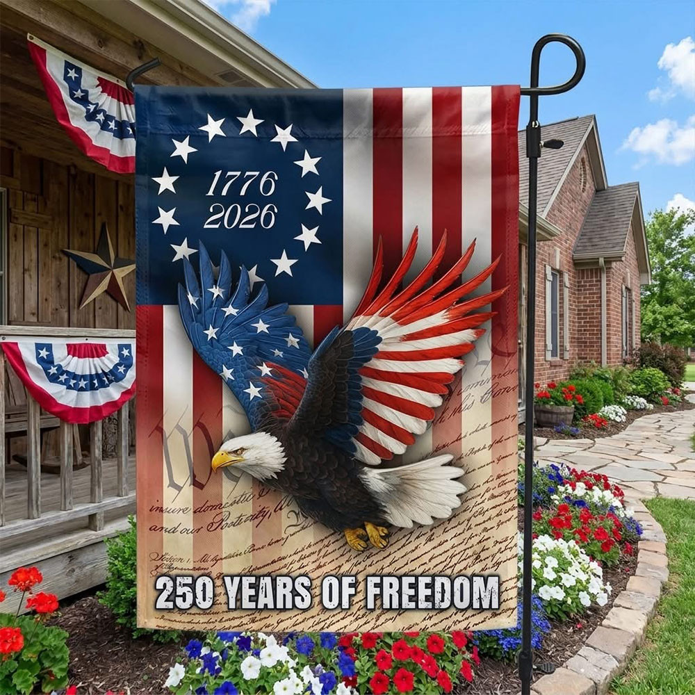 250 Years of Freedom Flag 1776 2026 Patriotic Eagle We The People Decor Gift Ideas - Tradiviet