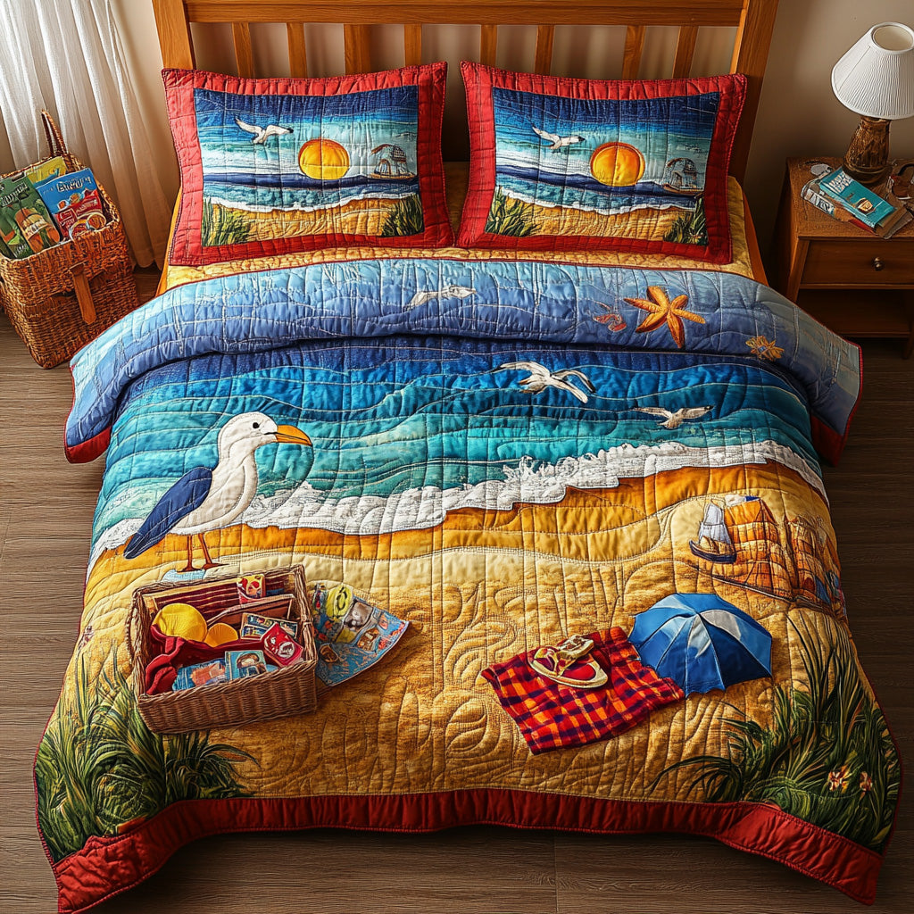 A Day At The Beach Quilted Bedding Set Day Beach Daydream Gift For Day - Tradiviet