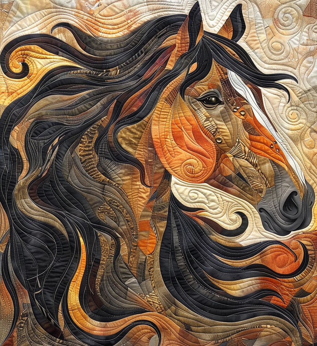 Abstract Horse Quilted Blanket Vacation House Decoration Patriotic Gifts For Men - Tradiviet