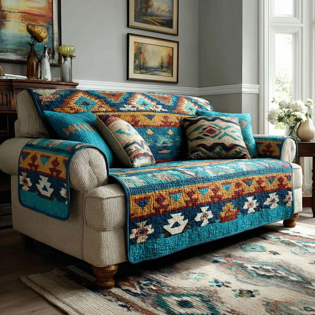 Adobe Patterns Quilted Sofa Cover Home Room Decor Ideas Best Housewarming Gift Ideas - Tradiviet