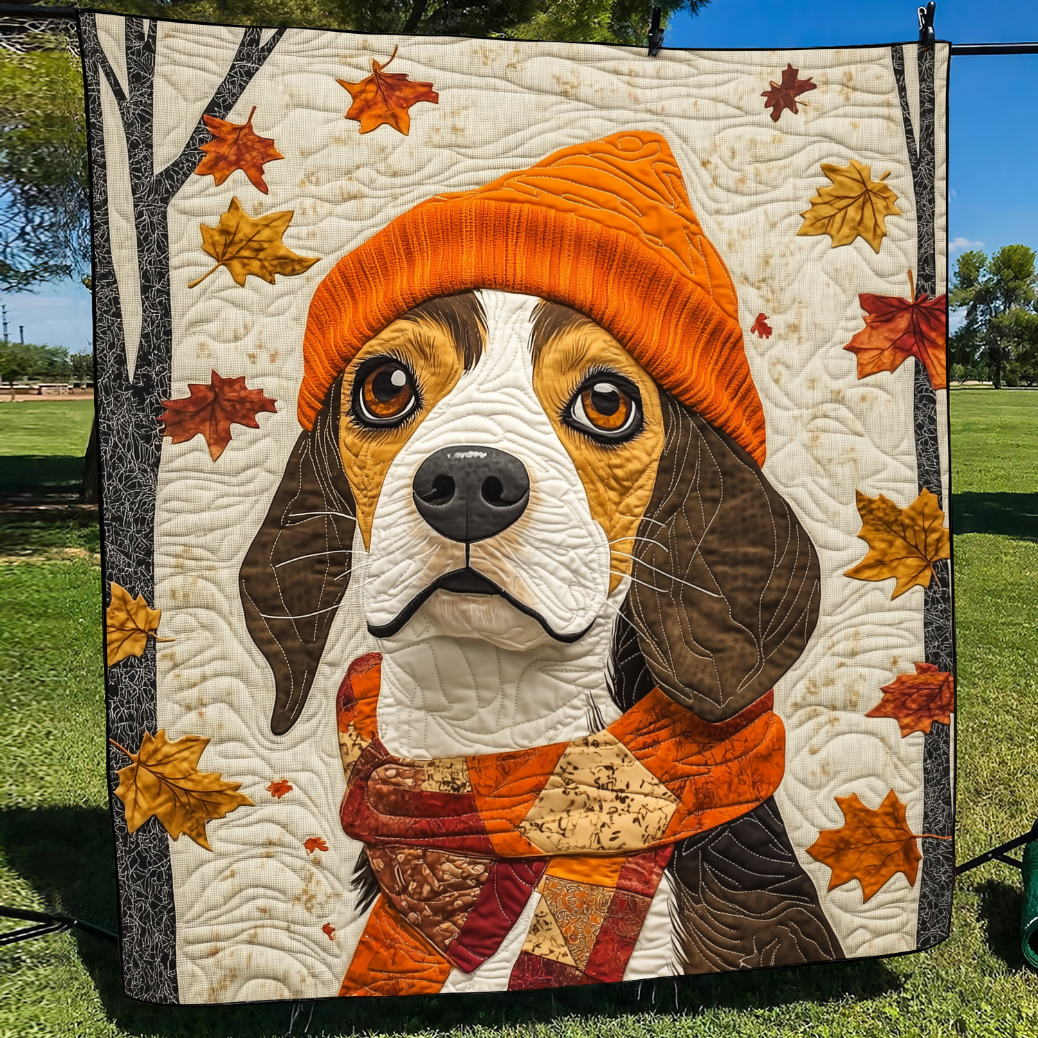 Adorable Beagle Quilted Blanket Indoor Decorations Patriotic Presents - Tradiviet