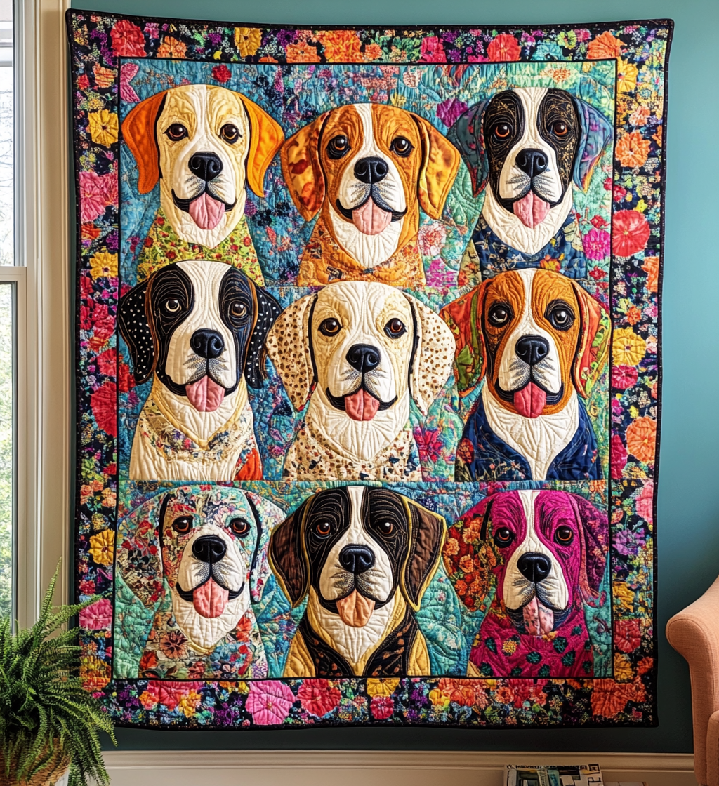 Adorable Beagle Quilted Blanket Indoor Holiday Decorations Gift For Patriots - Tradiviet