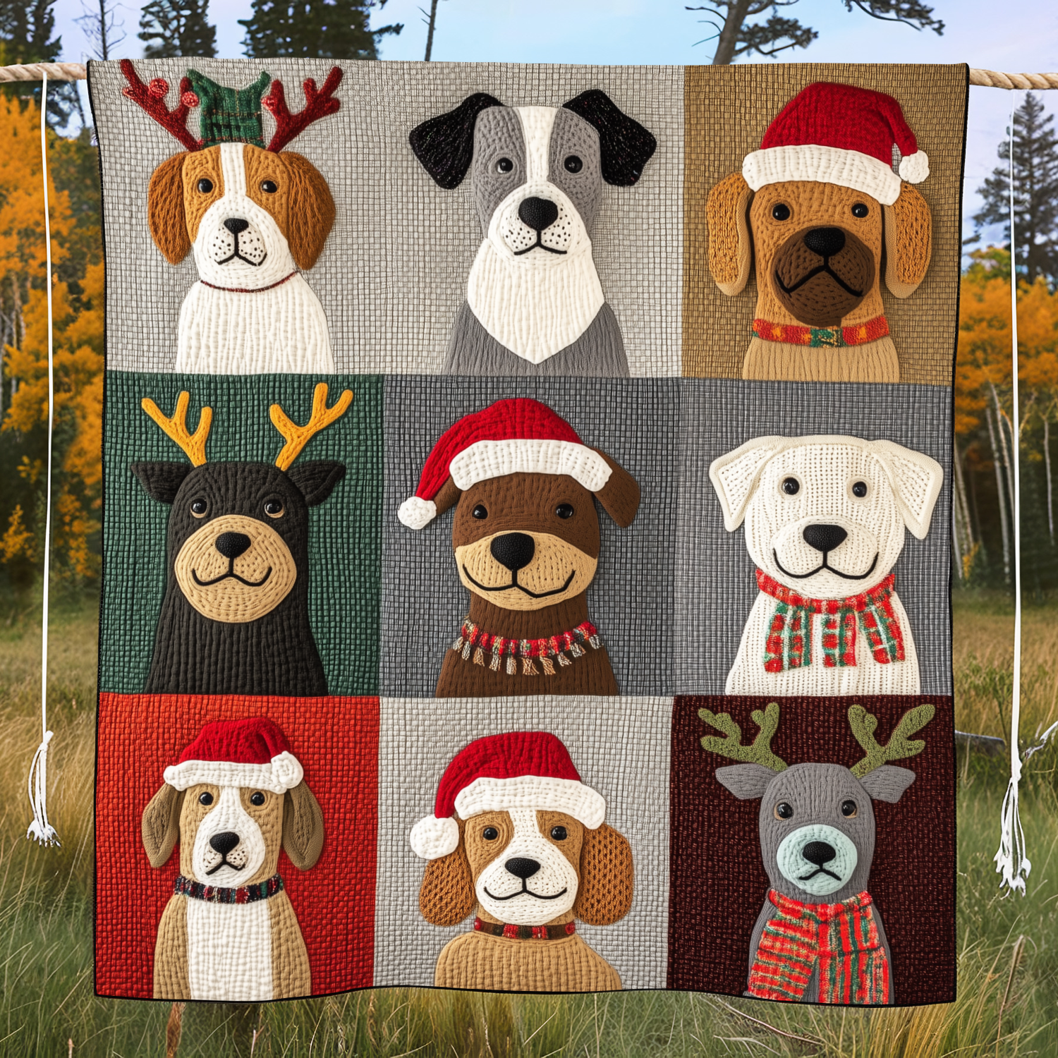 Adorable Dog Snowflakes Quilted Blanket Home Good Decoration Gift For Mom - Tradiviet